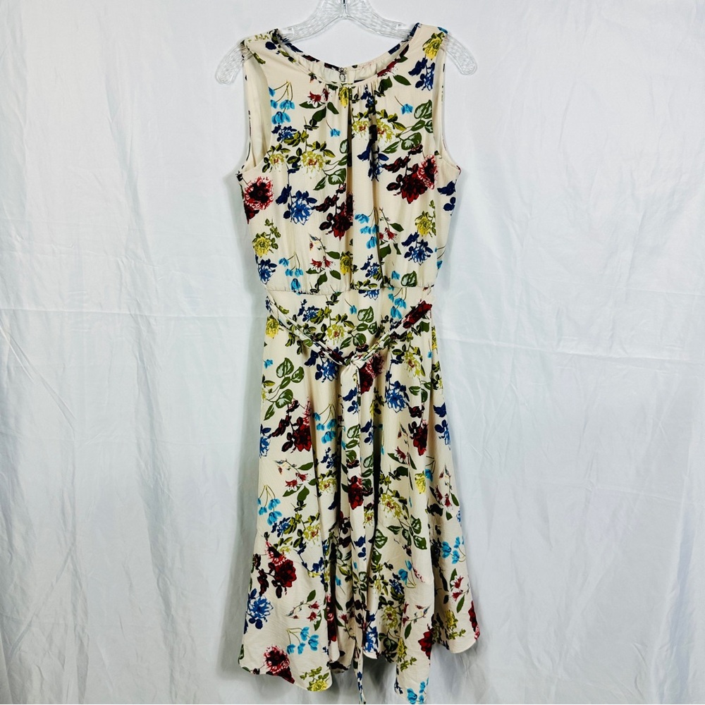 Gabby Skye Floral Sleeveless Dress - Cream Multicolor